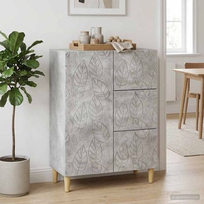 vidaXL Servírovacia skriňa Betónovo sivá 66 x 34,5 x 90 cm