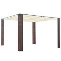 vidaXL Polyratanový altánok so strechou 300x300x220 cm hnedo-krémový