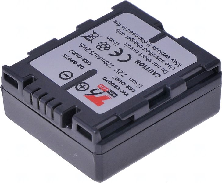 Batéria T6 Power pre Panasonic VW-VBD070, CGA-DU07, CGR-DU07, Hitachi DZ-BP07S, 720mAh, 5,2Wh