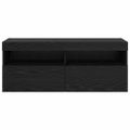vidaXL TV nástenná skriňa 100 x 30 x 40 cm Čierny dub Kompozitné drevo
