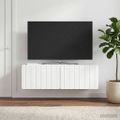 vidaXL Nástenná TV skrinka 98 x 31 x 30 cm Biela s vysokým leskom