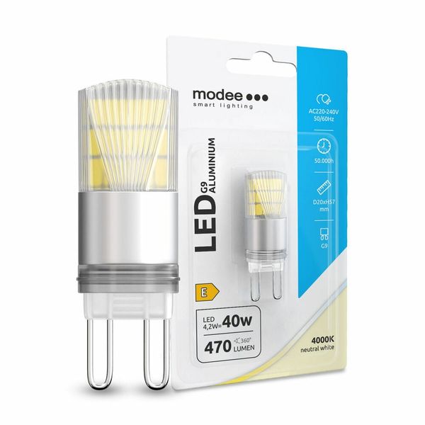 Modee LED žiarovka G9 Aluminium 4,2W neutrálna biela (ML-G9A4000K4,2WB1)