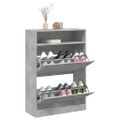vidaXL Botník s 2 výklopnými zásuvkami betónový sivý 80x34x116 cm
