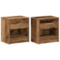 vidaXL Nočné stolíky 2 ks s zásuvkou staré drevo 39x28x41 cm