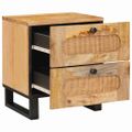 vidaXL Nočný stolík 2 ks Prírodná 40 x 33 x 46 cm Masívne mango drevo