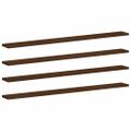 vidaXL Nástenné police 4 ks hnedý dub 100x10x1,5 cm kompozitné drevo