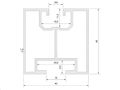 Montážny hliníkový profil H 40x40, dĺžka 3,30 m pre kladivkový šroub (T)