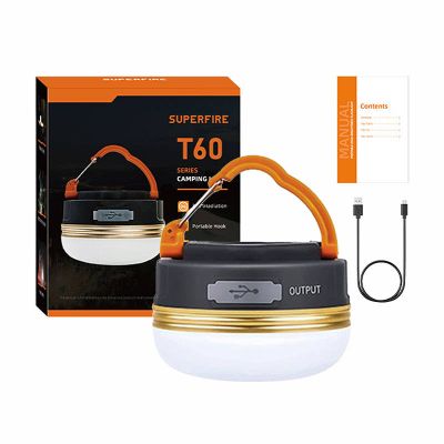 Kempingová lampa Superfire T60, 2,5 W, 1000 mAh