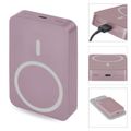 Power bank EMOS WI 1046, 10 000 mAh, 20 W+Wireless, lososová