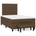 vidaXL Boxspring posteľ s matracom tmavohnedá 120x190 cm látka
