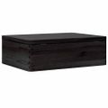 VidaXL Drevená krabička s vekom čierna 40x30x13 cm masívna borovica