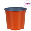 vidaXL Kulatý kvetináč 100 ks Tehlová Ø 15 x 13 cm Plast