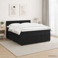 vidaXL Posteľ boxspring s matracom Čierna 140 x 200 cm Zamat