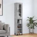 vidaXL Vysoká skrinka betónová sivá 34,5x34x180 cm spracované drevo