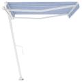 vidaXL Samostatne stojaca automatická markíza 450x350 cm modro-biela