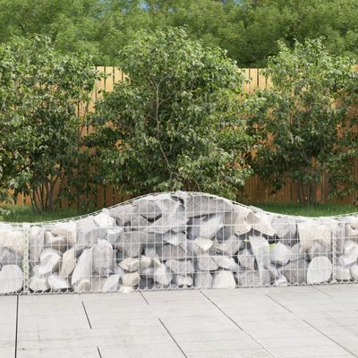 vidaXL Oblúkový gabionový kôš 9 ks 200x30x40/60 cm pozinkované železo
