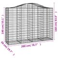 vidaXL Oblúkové gabionové koše 13 ks 200x50x140/160 cm pozink. železo