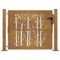 vidaXL Záhradná brána 100x75 cm, corten oceľ, bambusový dizajn