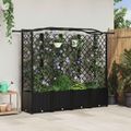 vidaXL Vyvýšený záhon s mriežkou a strechou Čierna 204 x 40 x 138 cm