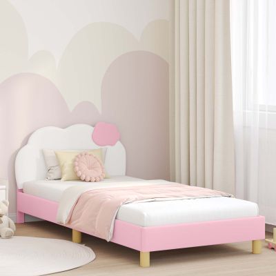 vidaXL Detský rám na posteľ s čelom Ružová 80 x 200 cm PU