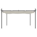 vidaXL Pergola so zaťahovacou strechou krémová 395x292x230 cm