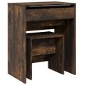 vidaXL Toaletný stolík a stolička dymový dub 60x40x113,5 cm