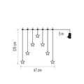 LED vianočný záves – 7 hviezd, 67x125 cm, vnútorný, teplá biela