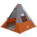 vidaXL Tipi stan 6-miestny Vodoodolný Šedá a oranžová taft