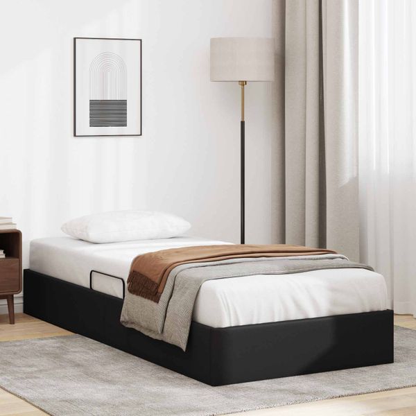 vidaXL Otomanový posteľný rám Čierny 100 x 200 cm Umelá koža
