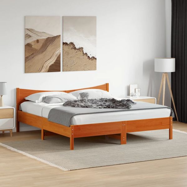 vidaXL Posteľ bez matraca voskovo hnedá 200x200 cm masívna borovica