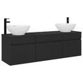 vidaXL Set kabinetov do kúpeľne 3 ks Čierna 49 x 44,5 x 66,5 cm