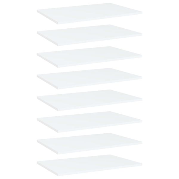 vidaXL Prídavné police 8 ks, biele 60x40x1,5 cm, drevotrieska