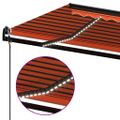 vidaXL Automatická markíza s LED a senzorom vetra 300x250 cm oranžová/hnedá
