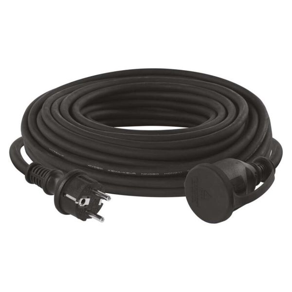 Vonkajší predlžovací kábel 20 m / 1 zásuvka / čierny / guma-neoprén / 230 V / 1,5 mm2