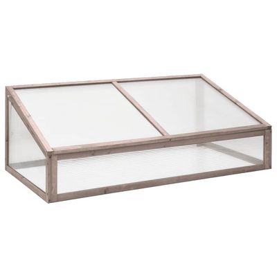 vidaXL Skleník sivý 110x56x39 cm jedľové drevo