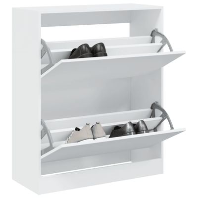 vidaXL Botník biely 80x34x96,5 cm kompozitné drevo