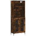 vidaXL Vysoká skrinka dymový dub 69,5x34x180 cm spracované drevo