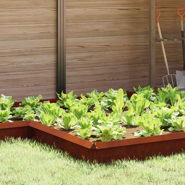 vidaXL Slimáková ohrada 4 ks 13,5 x 13,5 x 25 cm Hrdzavý
