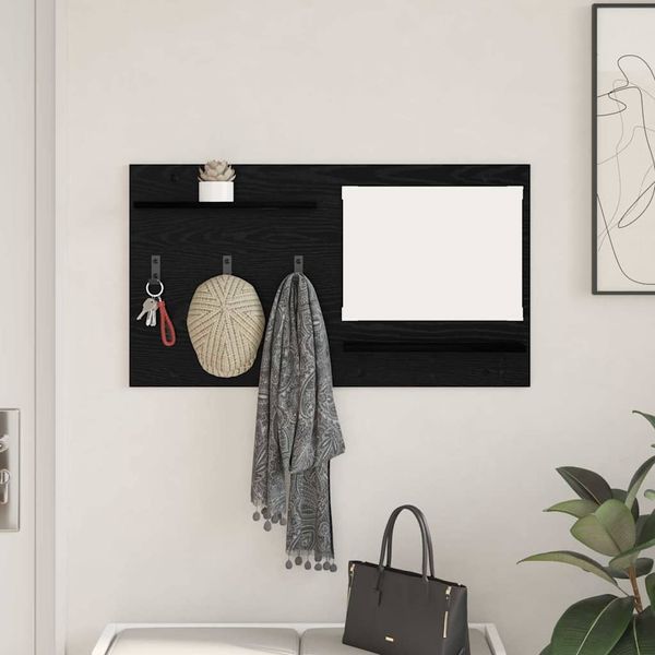 vidaXL Vešiak na stenu Čierny dub 90 x 10 x 50 cm Kompozitné drevo