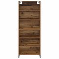 vidaXL Highboard Staré drevo 69,5 x 34 x 180 cm Kompozitné drevo