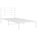 vidaXL Kovový rám postele s čelom biely 90x200 cm