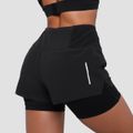 Dámske bežecké šortky 2in1 Pulse Black - GymBeam, veľkosť S, veľkosť oblečenia S