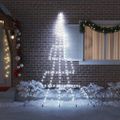 vidaXL LED Vianočný stromček so zemnými kolíkmi Studená biela 306 cm