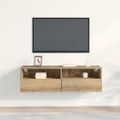 vidaXL TV nástenná skriňa 100 x 30 x 30 cm dub artisan