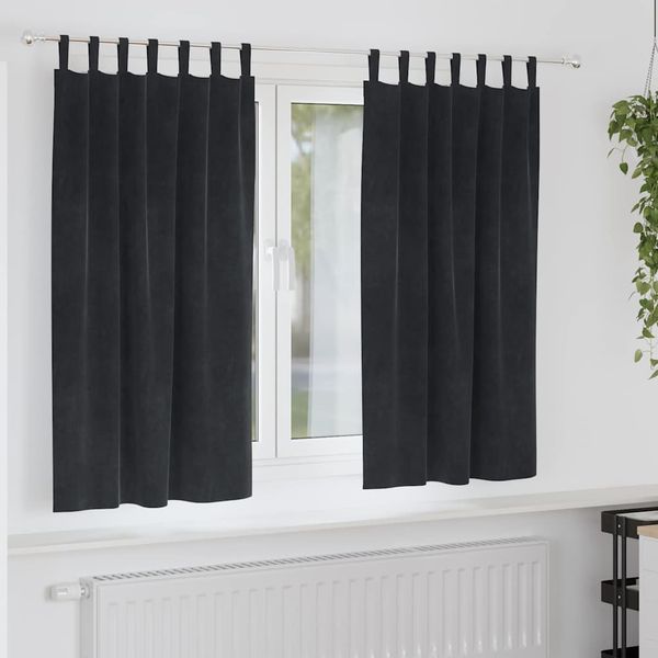 vidaXL Zatemňovacie závesy 2 pcs Čierna 140 x 175 cm Zamat