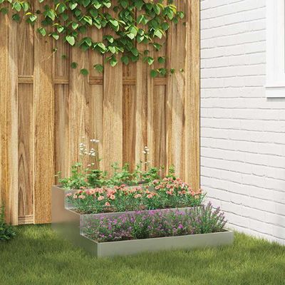 vidaXL Záhradný kvetináč Strieborná 90 x 90 x 35 cm Pozinkovaná oceľ