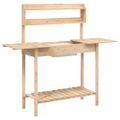 vidaXL Stôl na presádzanie s umývadlom 147,5x44x139,5 cm jedľový masív