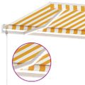 vidaXL Automatická markíza, LED a senzor vetra 350x250 cm, žltá/biela