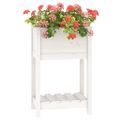 vidaXL Kvetináč s policou biely 54x34,5x81 cm masívna borovica