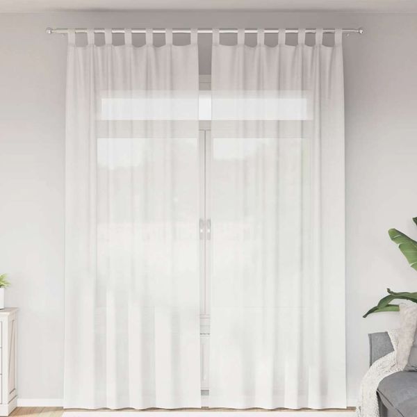 vidaXL Voálové závesy s pútkami 2 ks Biele 140x260 cm